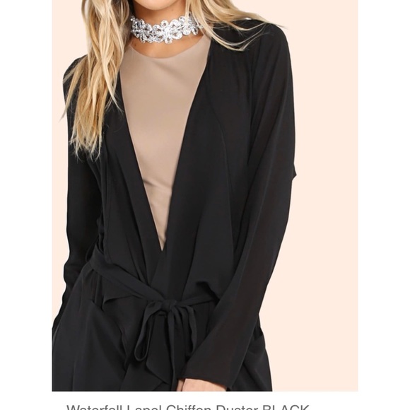 LAST! FERRAH HP Black Flowy Long Duster Cardigan - Picture 5 of 7